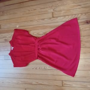 Red dress by Monteau Los Angeles